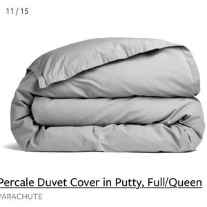 NWT Parachute Percale Duvet Cover in Putty Full Queen